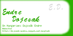 endre dojcsak business card